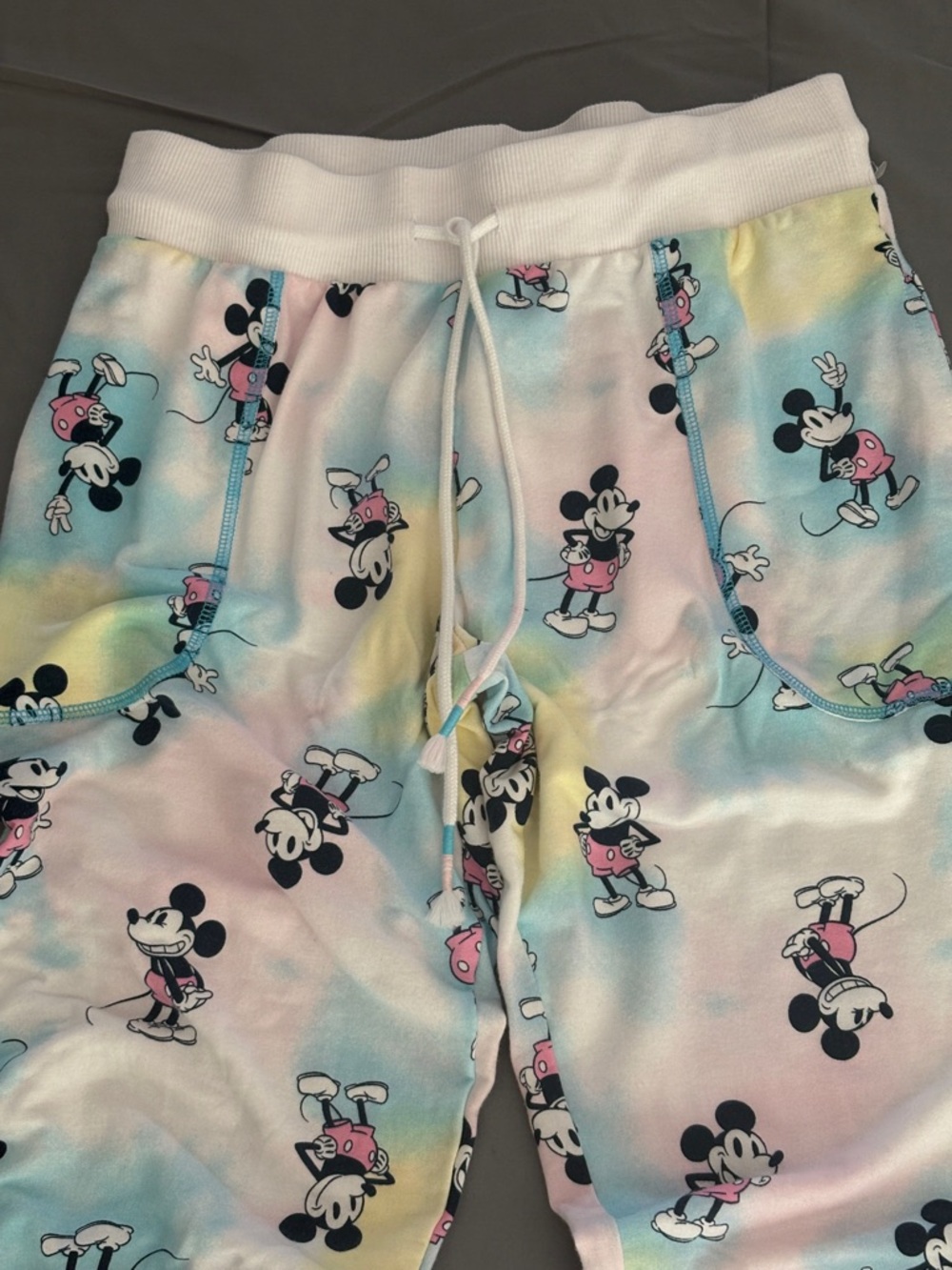 /Disney Pastel Tie-Dye Mickey Mouse Pajama Pants in Pink, Blue,Yellow Sz S 4/6 - Picture 2 of 7